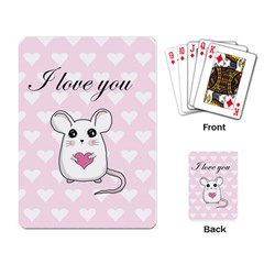 Cute Mouse - Valentines Day Playing Card by Valentinaart