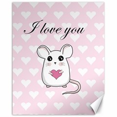 Cute Mouse - Valentines Day Canvas 16  X 20   by Valentinaart