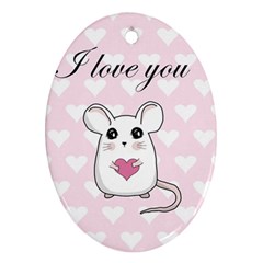 Cute Mouse - Valentines Day Oval Ornament (two Sides) by Valentinaart