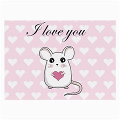 Cute Mouse - Valentines Day Large Glasses Cloth by Valentinaart