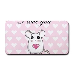 Cute Mouse - Valentines Day Medium Bar Mats by Valentinaart