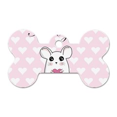 Cute Mouse - Valentines Day Dog Tag Bone (two Sides)