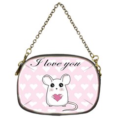 Cute Mouse - Valentines Day Chain Purses (two Sides)  by Valentinaart