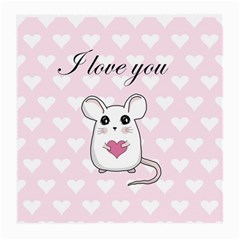 Cute Mouse - Valentines Day Medium Glasses Cloth (2-side) by Valentinaart