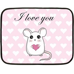 Cute Mouse - Valentines Day Fleece Blanket (mini) by Valentinaart