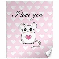 Cute Mouse - Valentines Day Canvas 11  X 14   by Valentinaart