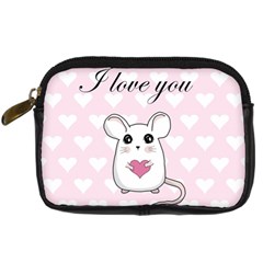 Cute Mouse - Valentines Day Digital Camera Cases by Valentinaart