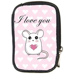 Cute Mouse - Valentines Day Compact Camera Cases by Valentinaart