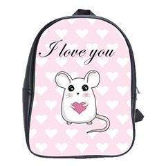 Cute Mouse - Valentines Day School Bag (large) by Valentinaart