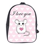 Cute mouse - Valentines day School Bag (Large) Front