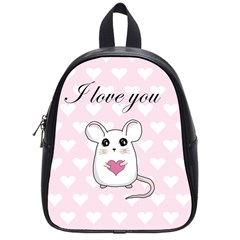 Cute Mouse - Valentines Day School Bag (small) by Valentinaart