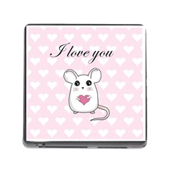 Cute Mouse - Valentines Day Memory Card Reader (square) by Valentinaart