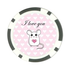 Cute Mouse - Valentines Day Poker Chip Card Guard (10 Pack) by Valentinaart