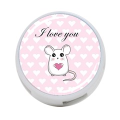 Cute Mouse - Valentines Day 4-port Usb Hub (two Sides)  by Valentinaart