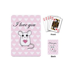 Cute Mouse - Valentines Day Playing Cards (mini)  by Valentinaart