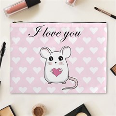 Cute Mouse - Valentines Day Cosmetic Bag (xl) by Valentinaart