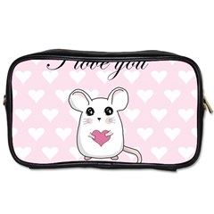 Cute Mouse - Valentines Day Toiletries Bags by Valentinaart