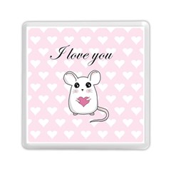 Cute Mouse - Valentines Day Memory Card Reader (square)  by Valentinaart