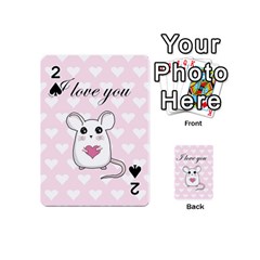 Cute Mouse - Valentines Day Playing Cards 54 (mini)  by Valentinaart