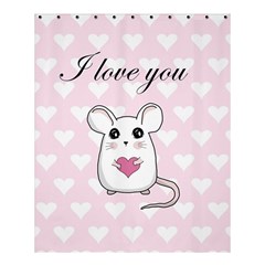 Cute Mouse - Valentines Day Shower Curtain 60  X 72  (medium)  by Valentinaart