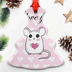 Cute Mouse - Valentines Day Ornament (christmas Tree)  by Valentinaart