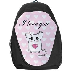 Cute Mouse - Valentines Day Backpack Bag by Valentinaart