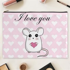 Cute Mouse - Valentines Day Cosmetic Bag (xxxl)  by Valentinaart