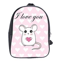 Cute Mouse - Valentines Day School Bag (xl) by Valentinaart