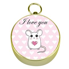 Cute Mouse - Valentines Day Gold Compasses by Valentinaart