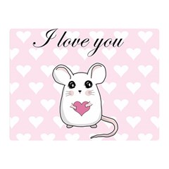 Cute Mouse - Valentines Day Double Sided Flano Blanket (mini)  by Valentinaart