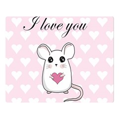 Cute Mouse - Valentines Day Double Sided Flano Blanket (large)  by Valentinaart