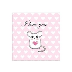 Cute Mouse - Valentines Day Satin Bandana Scarf by Valentinaart