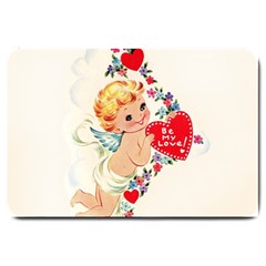 Cupid - Vintage Large Doormat  by Valentinaart