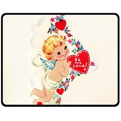 Cupid - Vintage Fleece Blanket (medium)  by Valentinaart