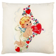 Cupid - Vintage Large Cushion Case (one Side) by Valentinaart