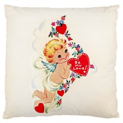 Cupid - Vintage Large Flano Cushion Case (one Side) by Valentinaart