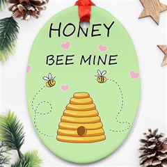 Bee Mine Valentines Day Ornament (oval) by Valentinaart