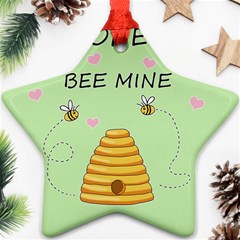 Bee Mine Valentines Day Ornament (star) by Valentinaart