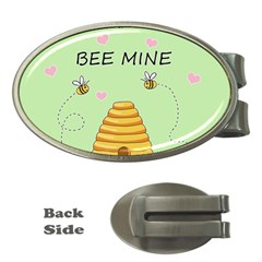 Bee Mine Valentines Day Money Clips (oval)  by Valentinaart