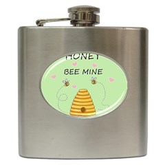 Bee Mine Valentines Day Hip Flask (6 Oz) by Valentinaart