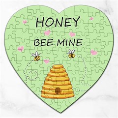 Bee Mine Valentines Day Jigsaw Puzzle (heart) by Valentinaart