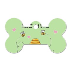 Bee Mine Valentines Day Dog Tag Bone (one Side) by Valentinaart