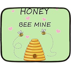 Bee Mine Valentines Day Double Sided Fleece Blanket (mini)  by Valentinaart