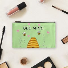 Bee Mine Valentines Day Cosmetic Bag (small)  by Valentinaart