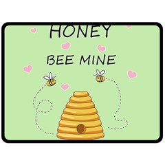 Bee Mine Valentines Day Fleece Blanket (large)  by Valentinaart