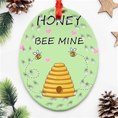 Bee Mine Valentines Day Ornament (oval Filigree) by Valentinaart