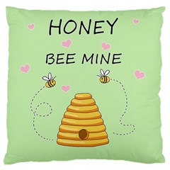 Bee Mine Valentines Day Large Cushion Case (one Side) by Valentinaart