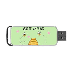 Bee Mine Valentines Day Portable Usb Flash (two Sides) by Valentinaart