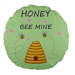 Bee Mine Valentines Day Large 18  Premium Round Cushions by Valentinaart