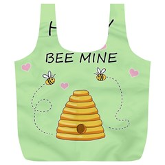 Bee Mine Valentines Day Full Print Recycle Bags (l)  by Valentinaart